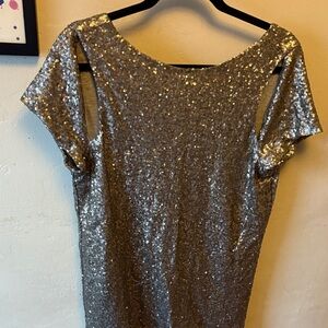 Amuse Society Glittering Champagne Sequins Mini Dress
